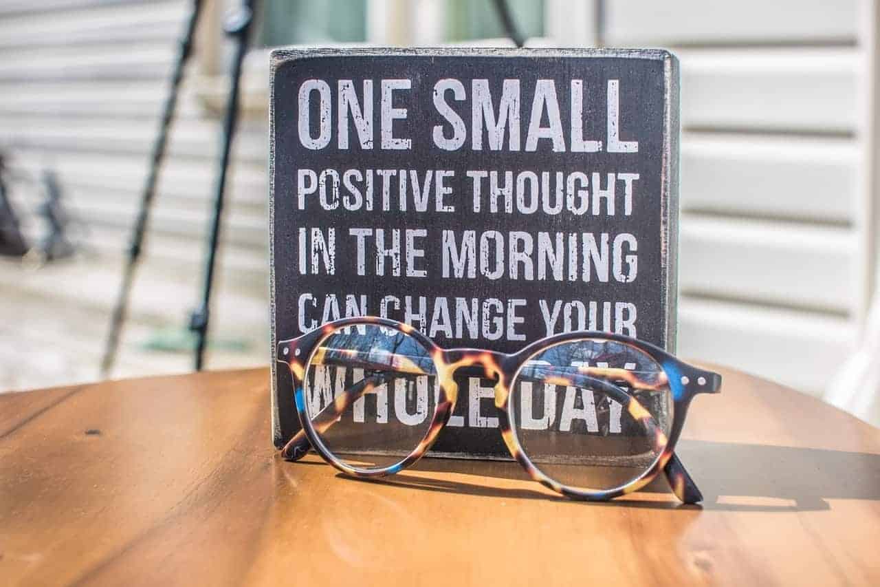 positivity quote glasses