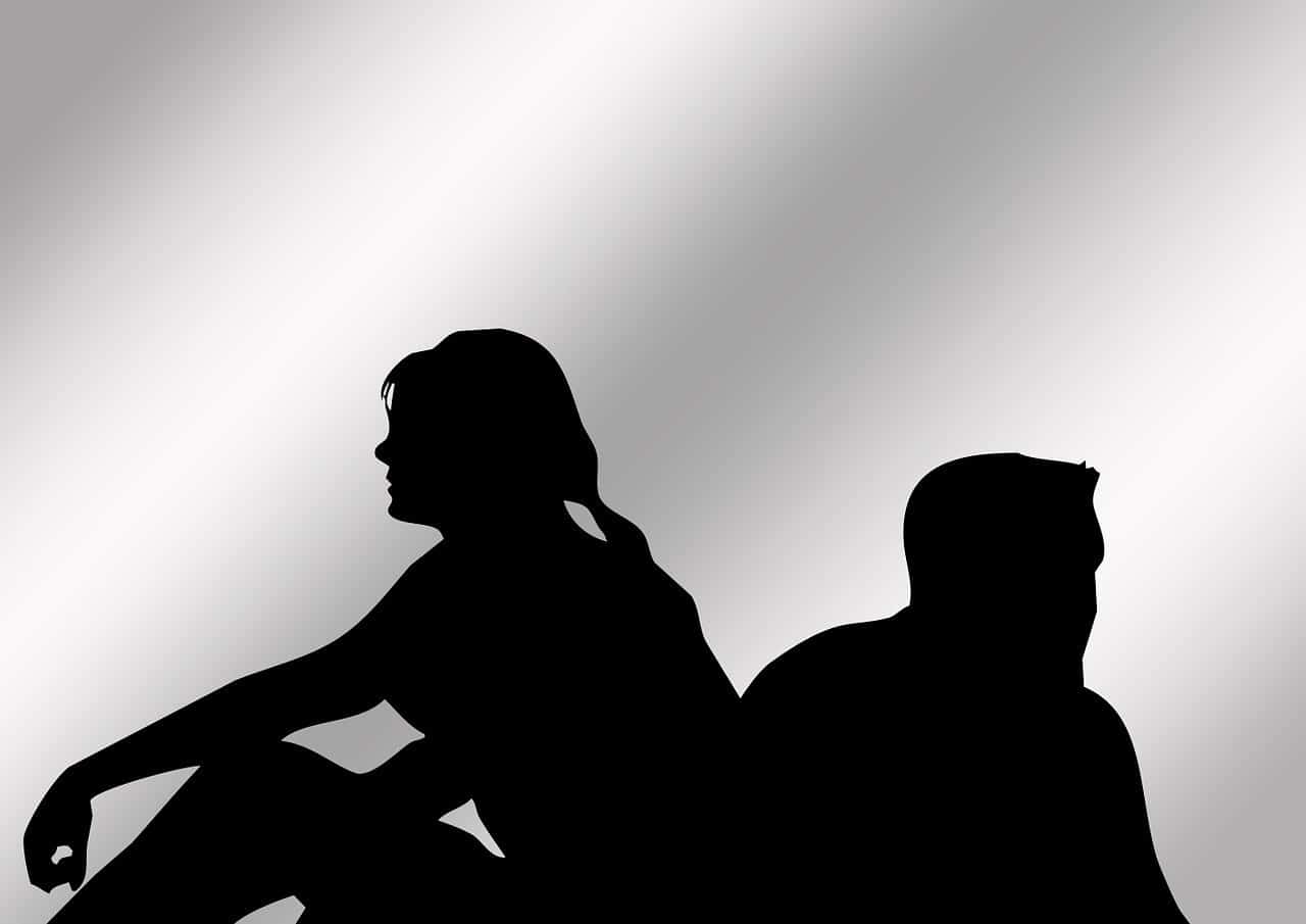 couple fight silhouette