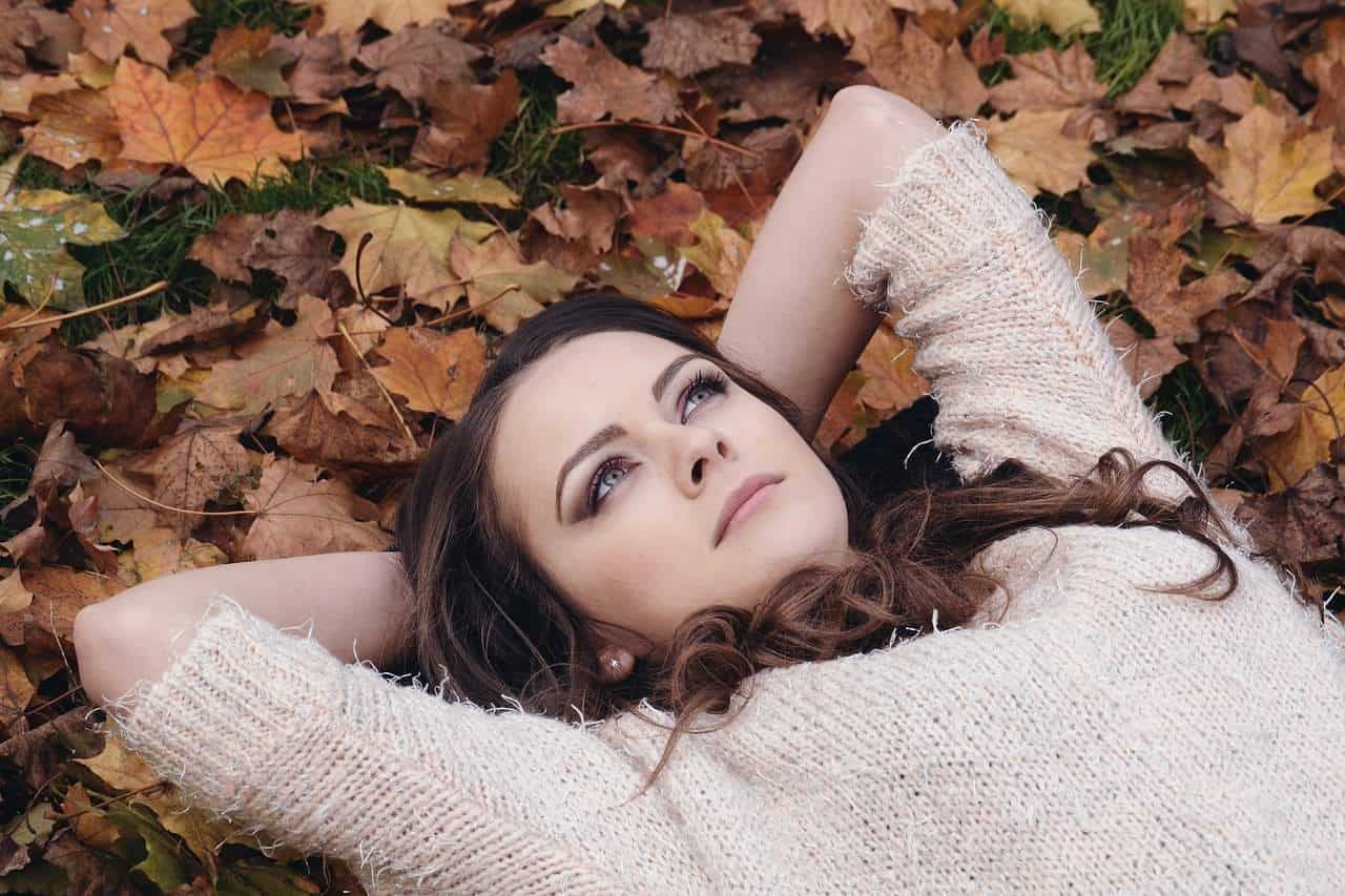 autumn woman thinking