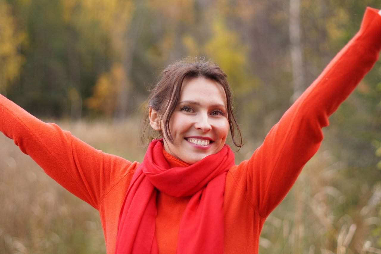 woman staying positive