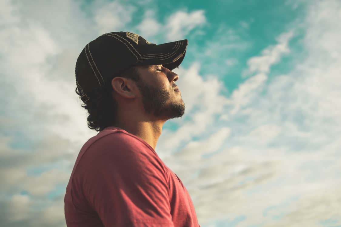  man listening meditating