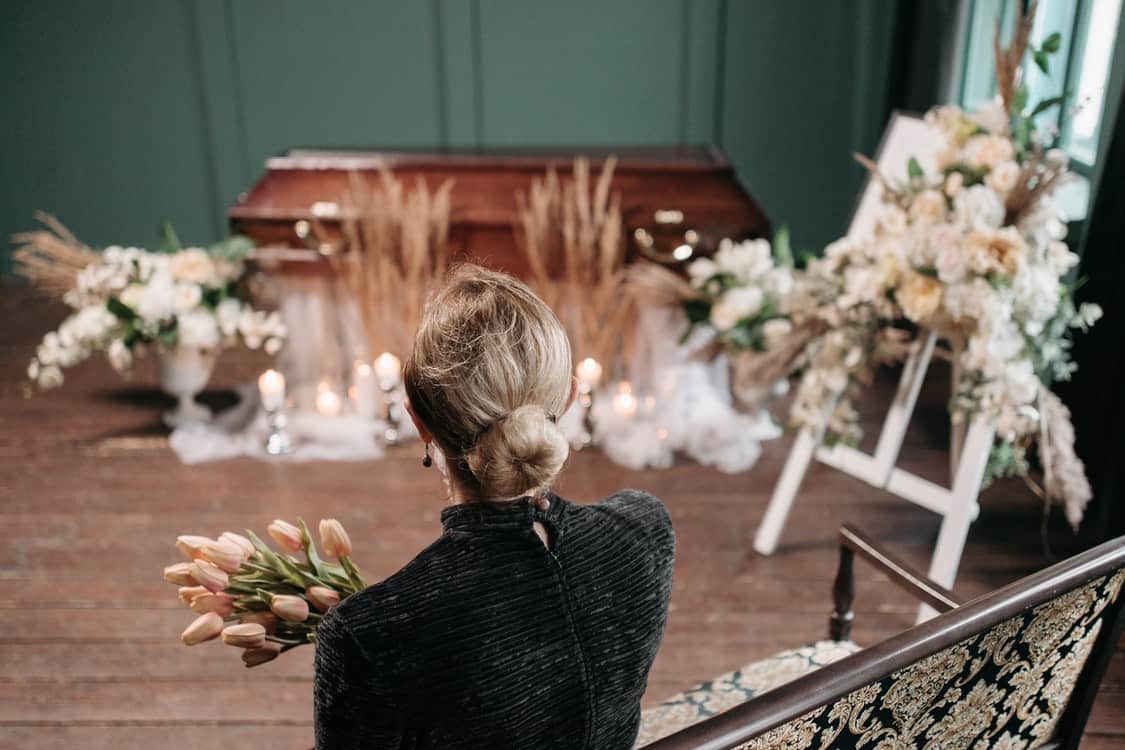 woman in funeral