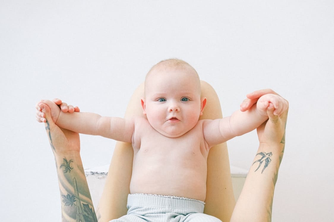 woman holding baby