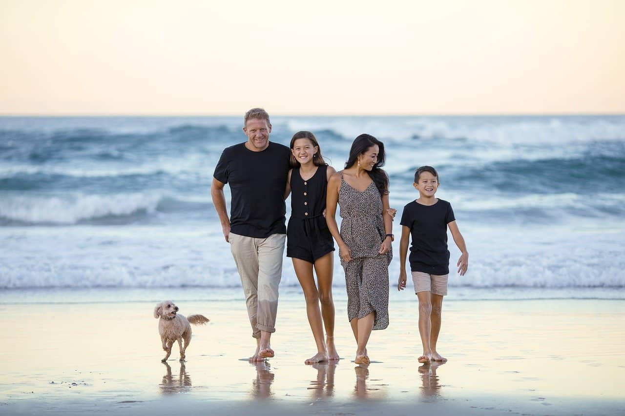 family beach