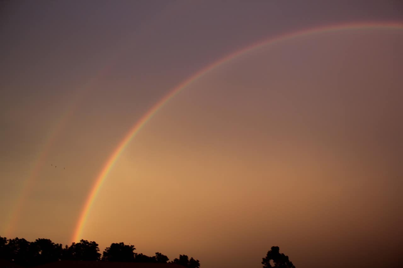 sunset double rainbow