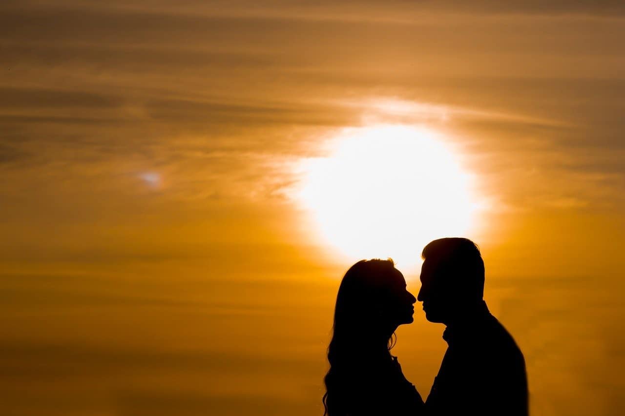 silhouette two people