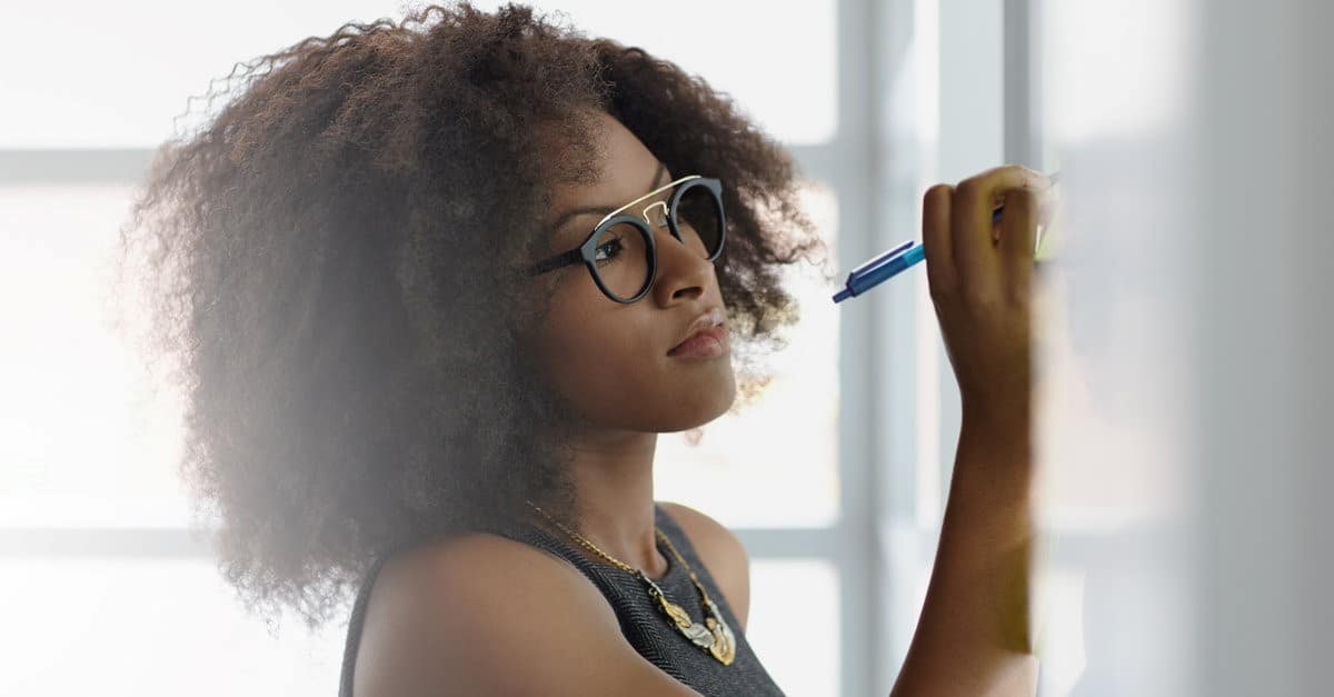 woman focused