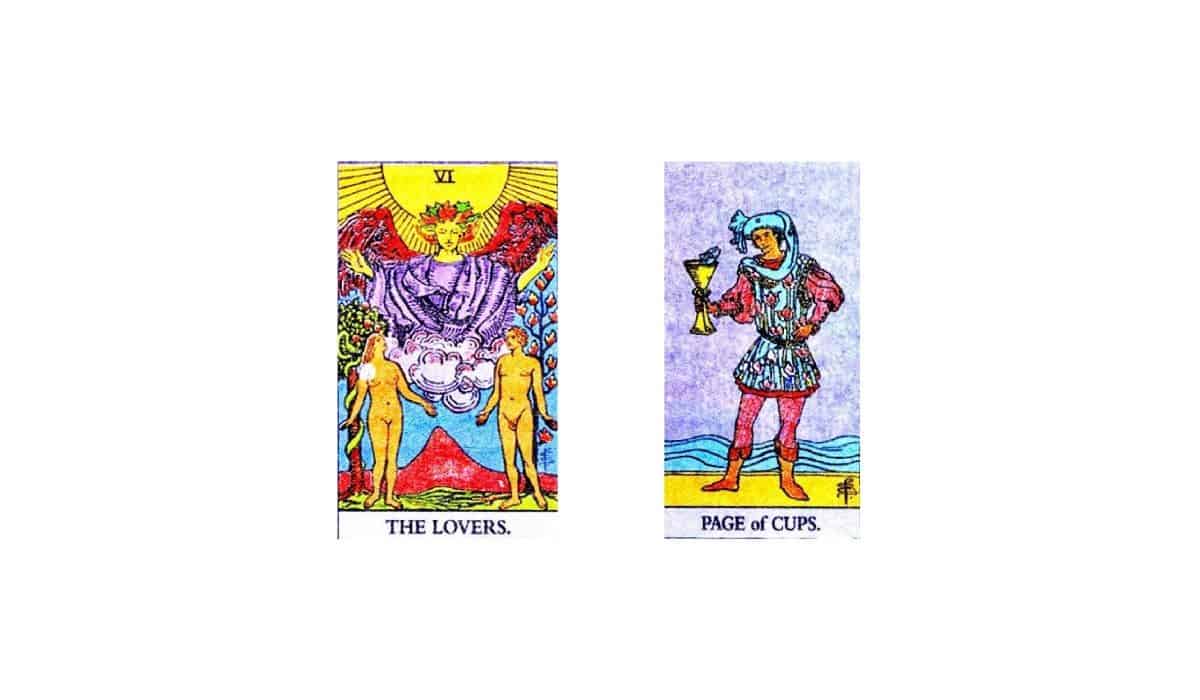 the lovers page of cups