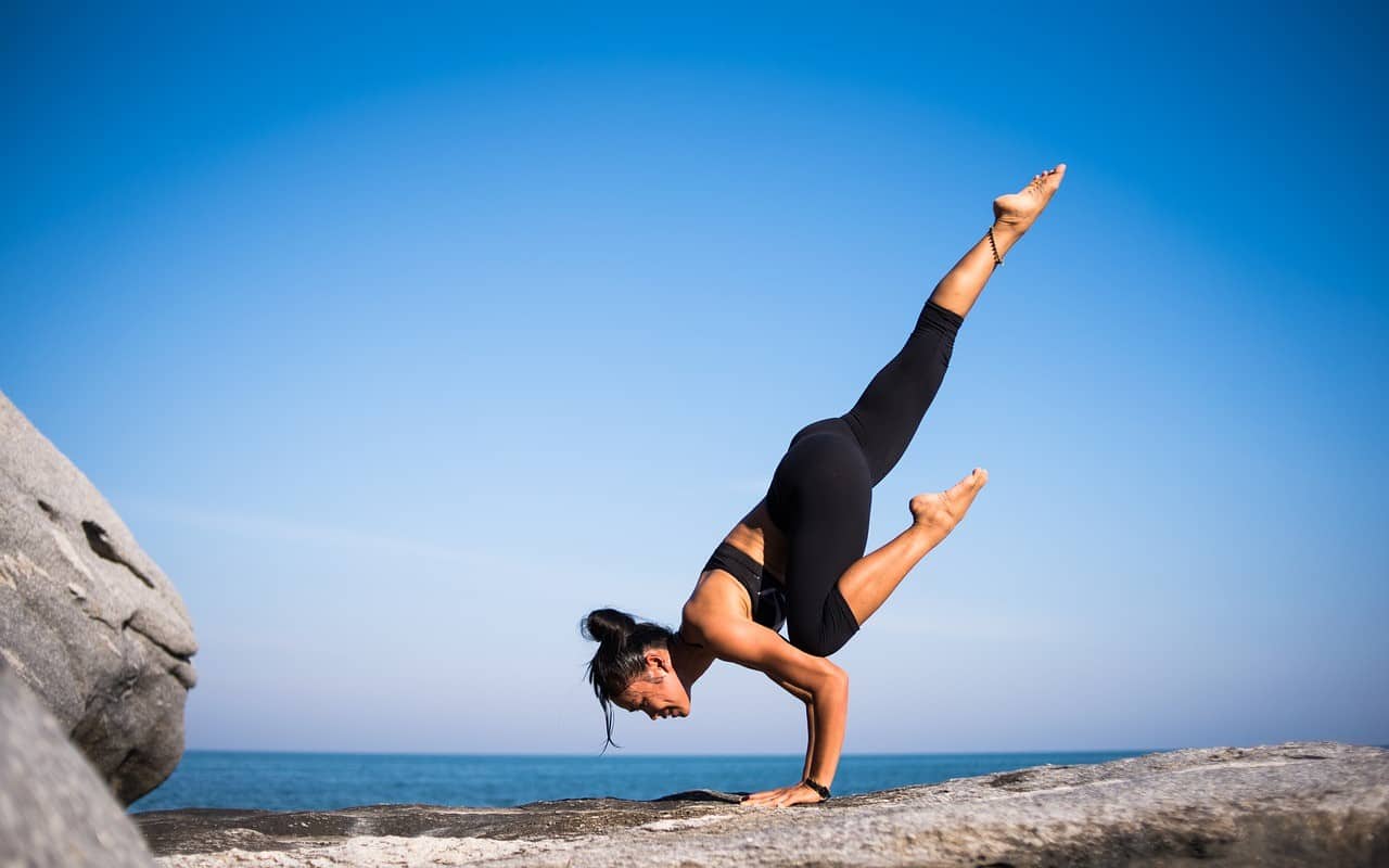yoga beach woman