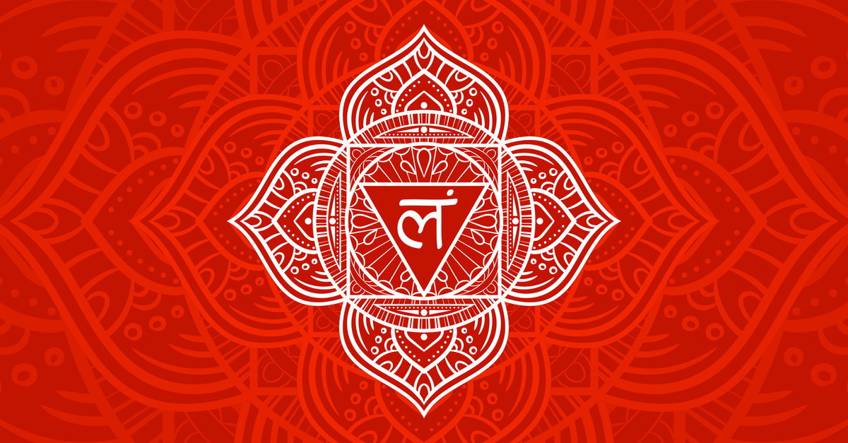 Muladhara, root chakra symbol. Colorful mandala. Vector illustra
