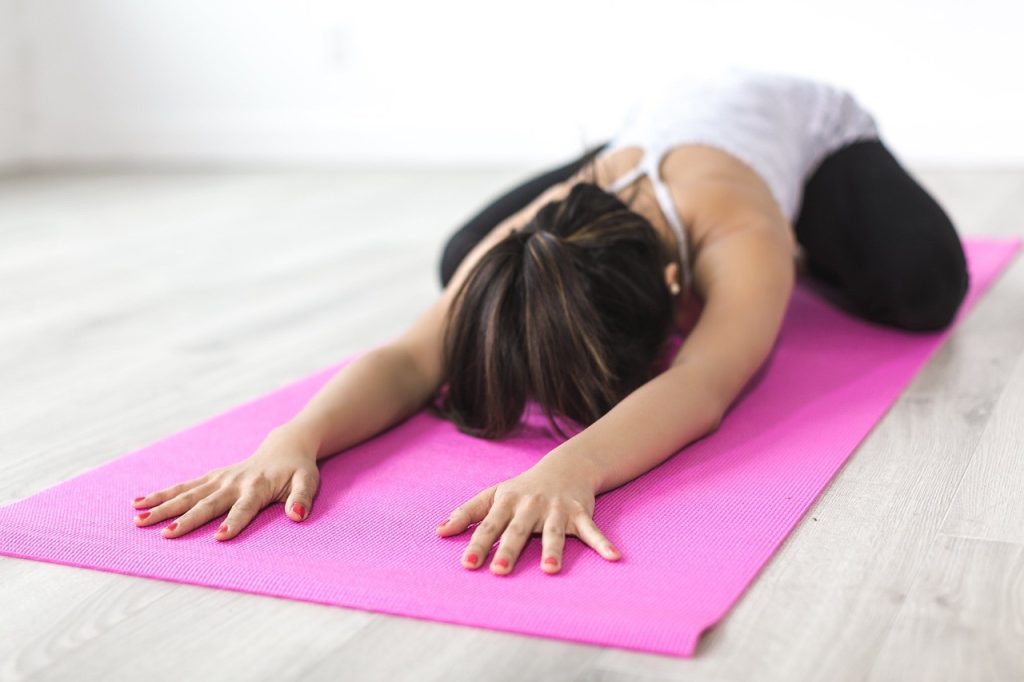 woman doing yoga