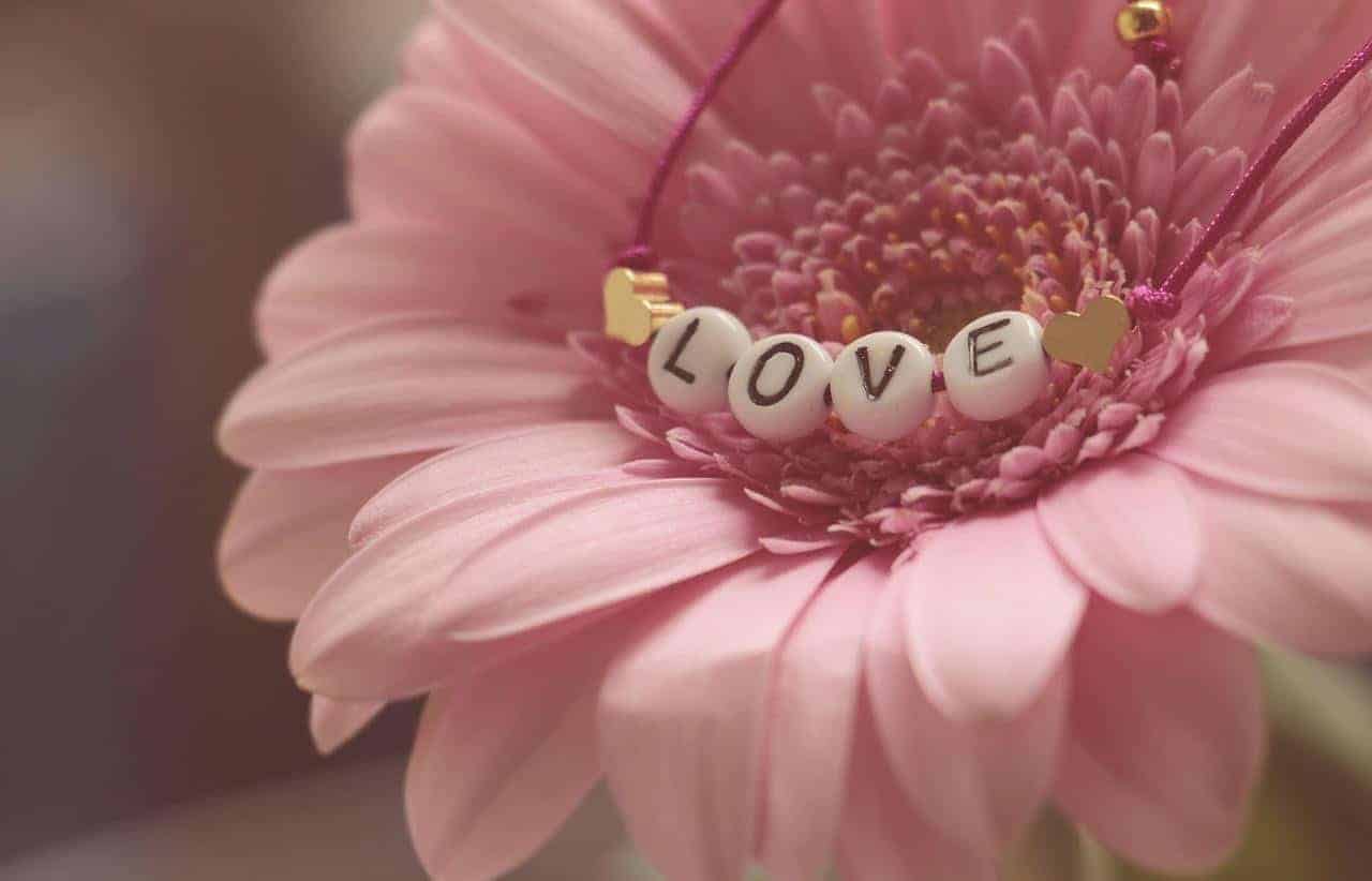 love beads on a flower