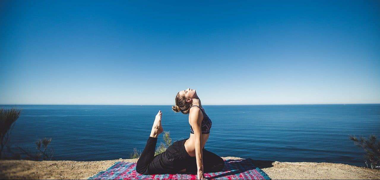 woman doing yoga