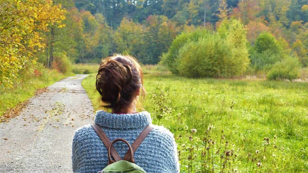 woman nature walk