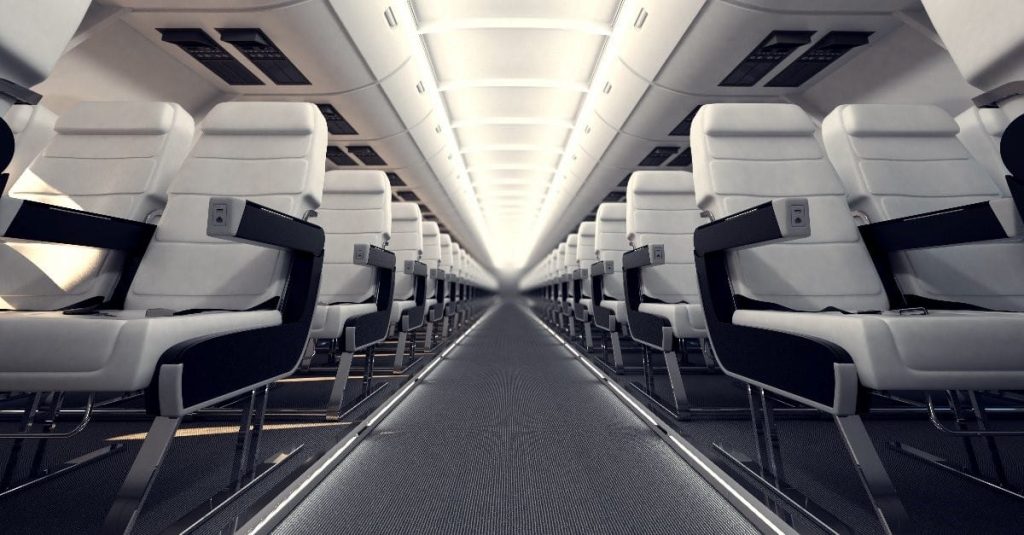 empty passenger seat on a plane
