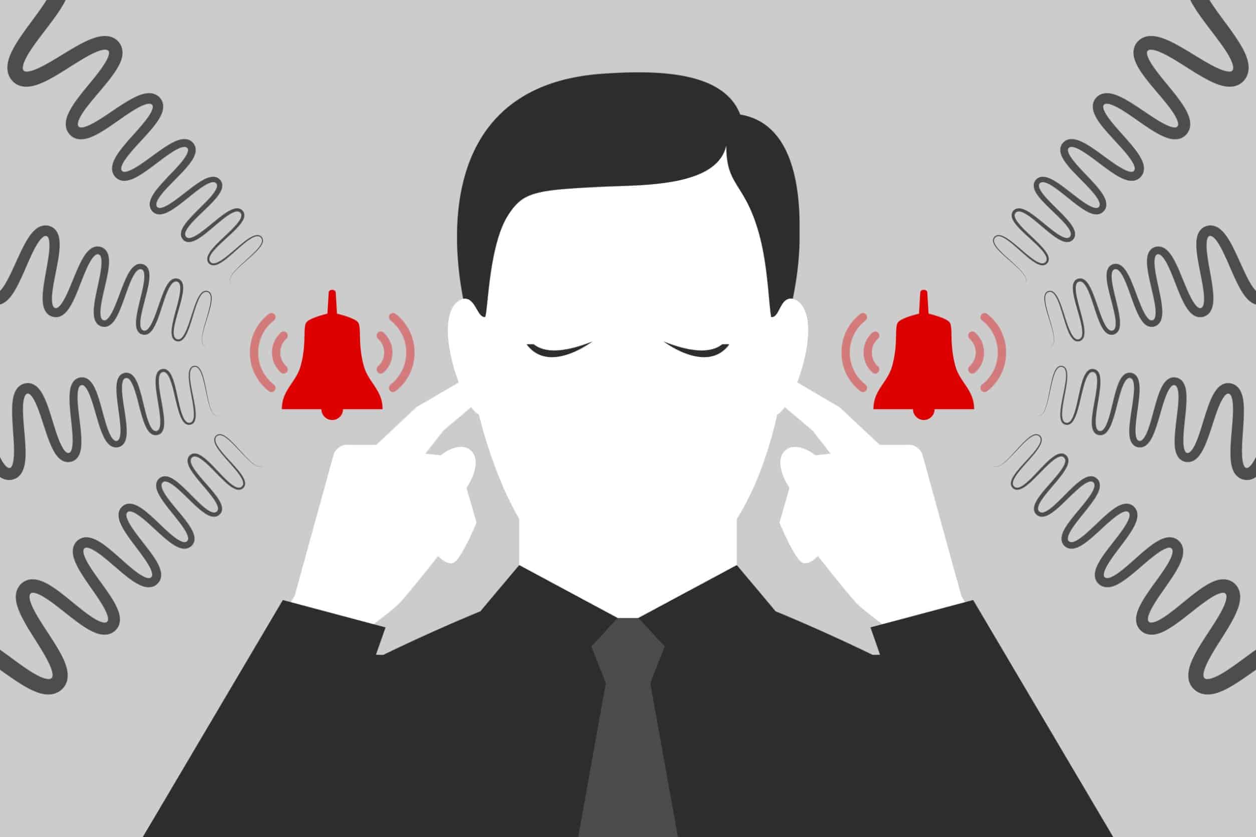 illustration of a man with tinnitus