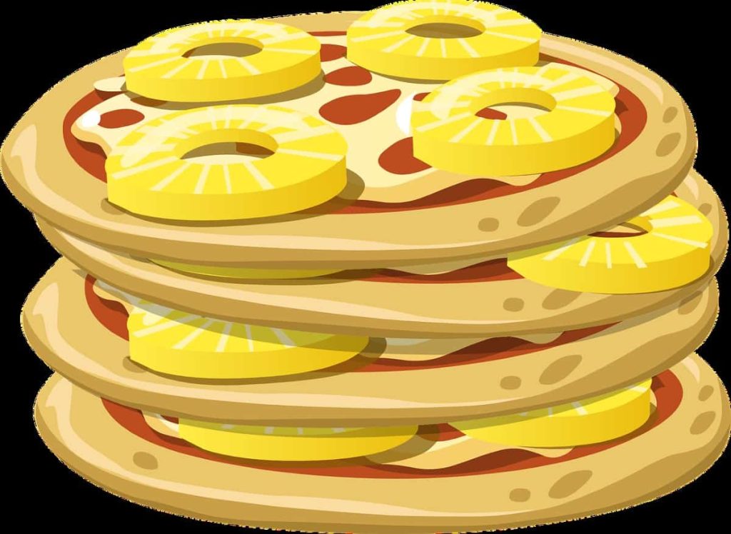 illustration of a pineapple pizza
