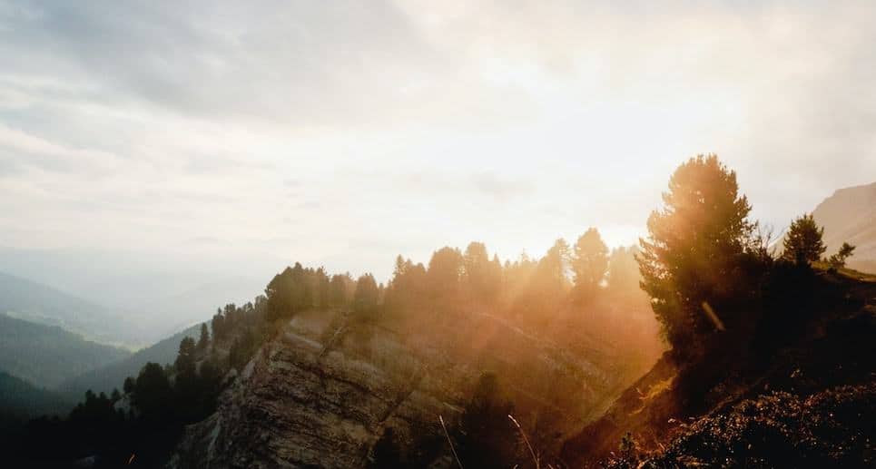 dawn in a mountain range