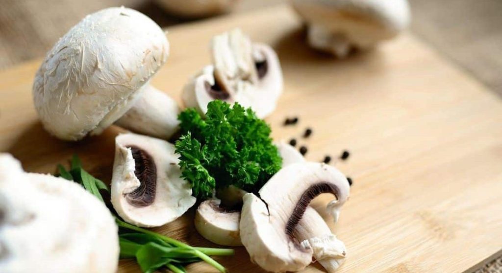 mushroom on a cutting board