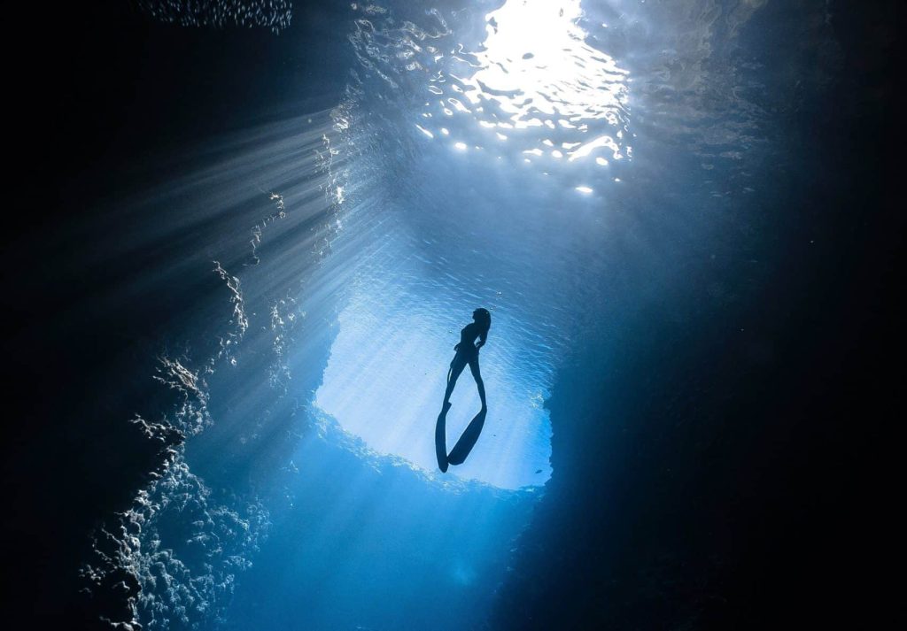scuba diver under water