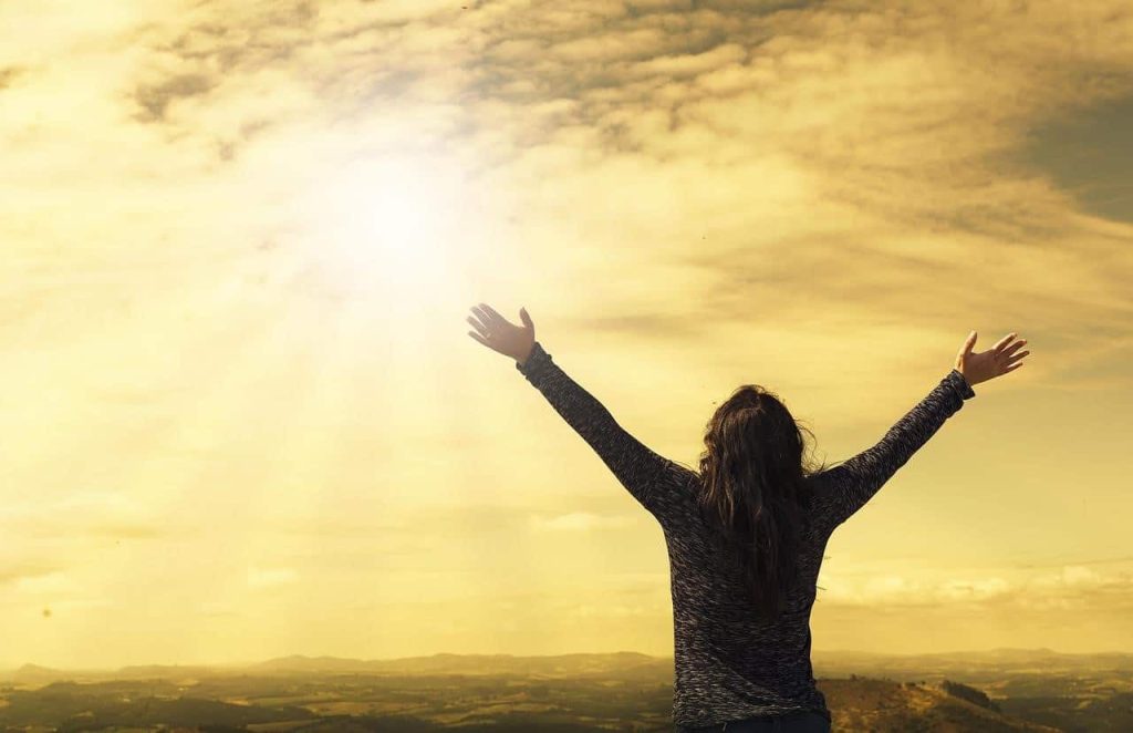 woman basking in the sun