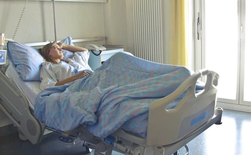 woman in a hospital