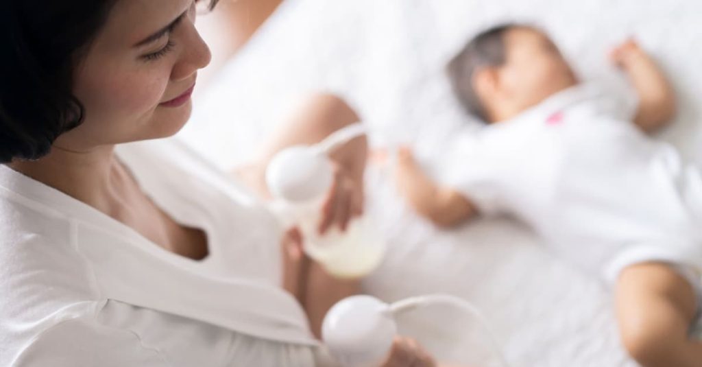 woman pumping breast milk