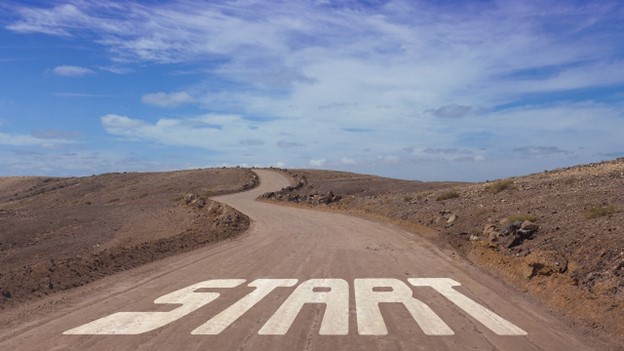 start sign on the road