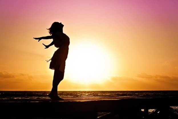 woman basking in sun