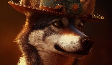 wolf wearing cowboy hat