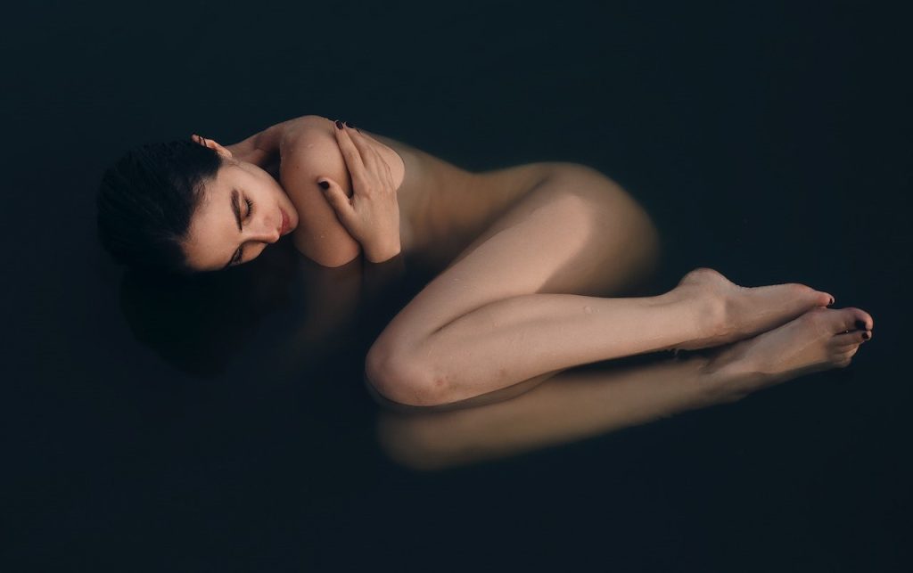 naked woman on water