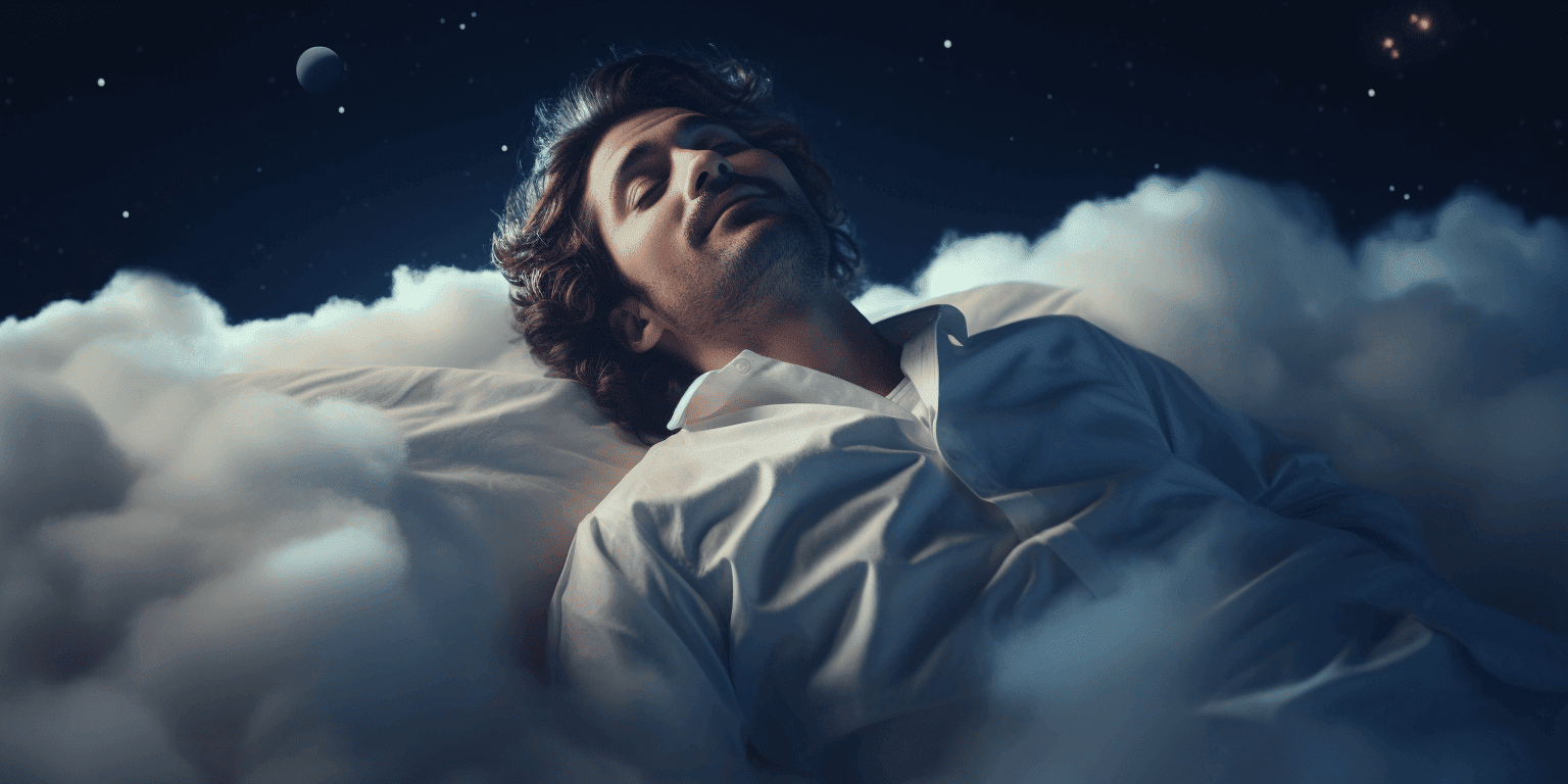 man sleeping in the sky