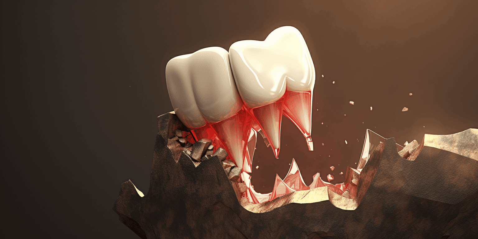 illustration of teeth detaching from gums