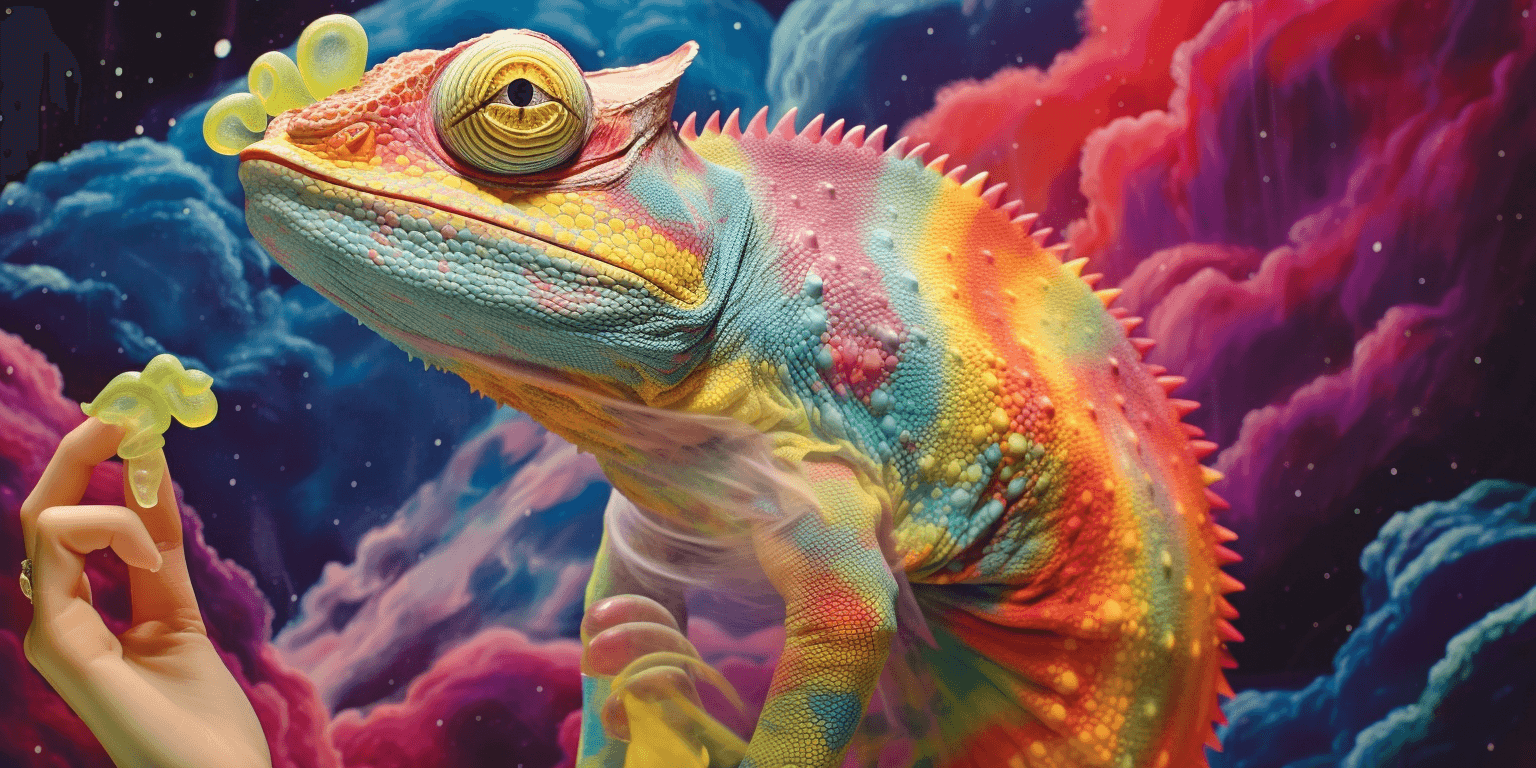 multicolored chameleon