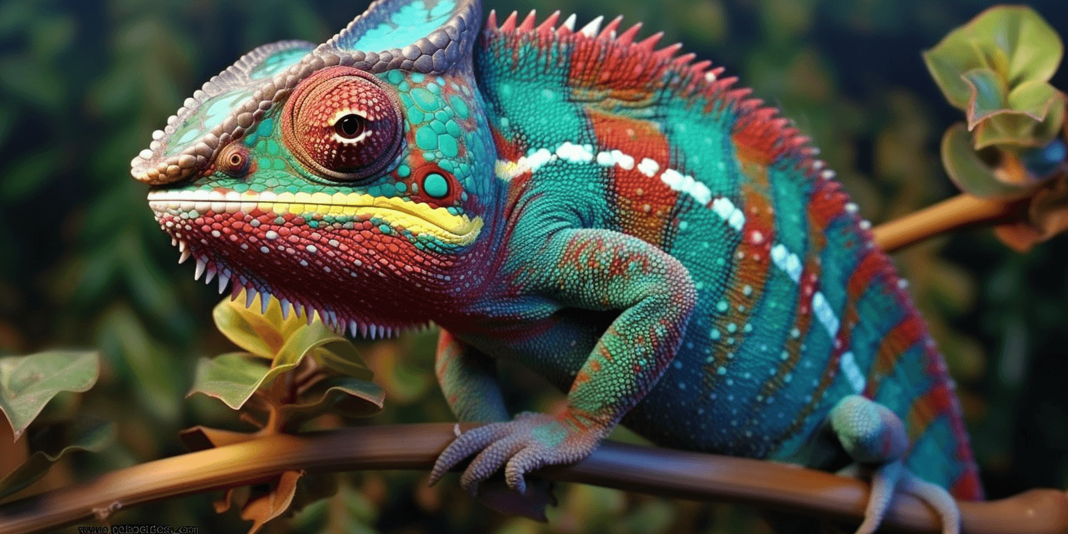 red and green chameleon